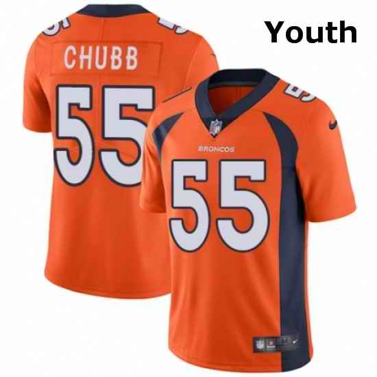 Youth Nike Denver Broncos 55 Bradley Chubb Orange Team Color Vapor Untouchable Elite Player NFL Jersey